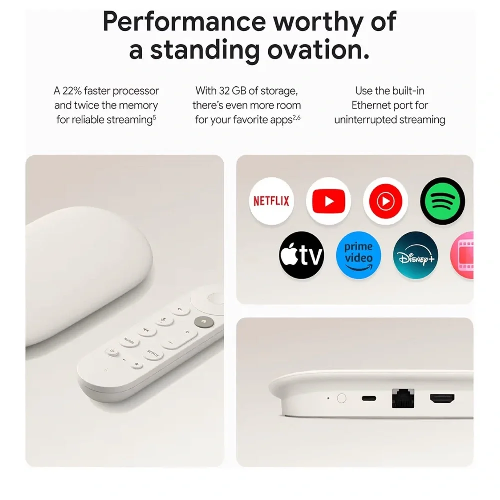 Google Streaming Device with Remote - Cream